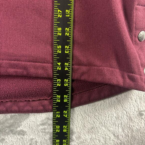 The North Face Fleece Hoodie Pull Over 1/4 Snap Buttons Dark Red Hiking Womens S - Picture 7 of 8